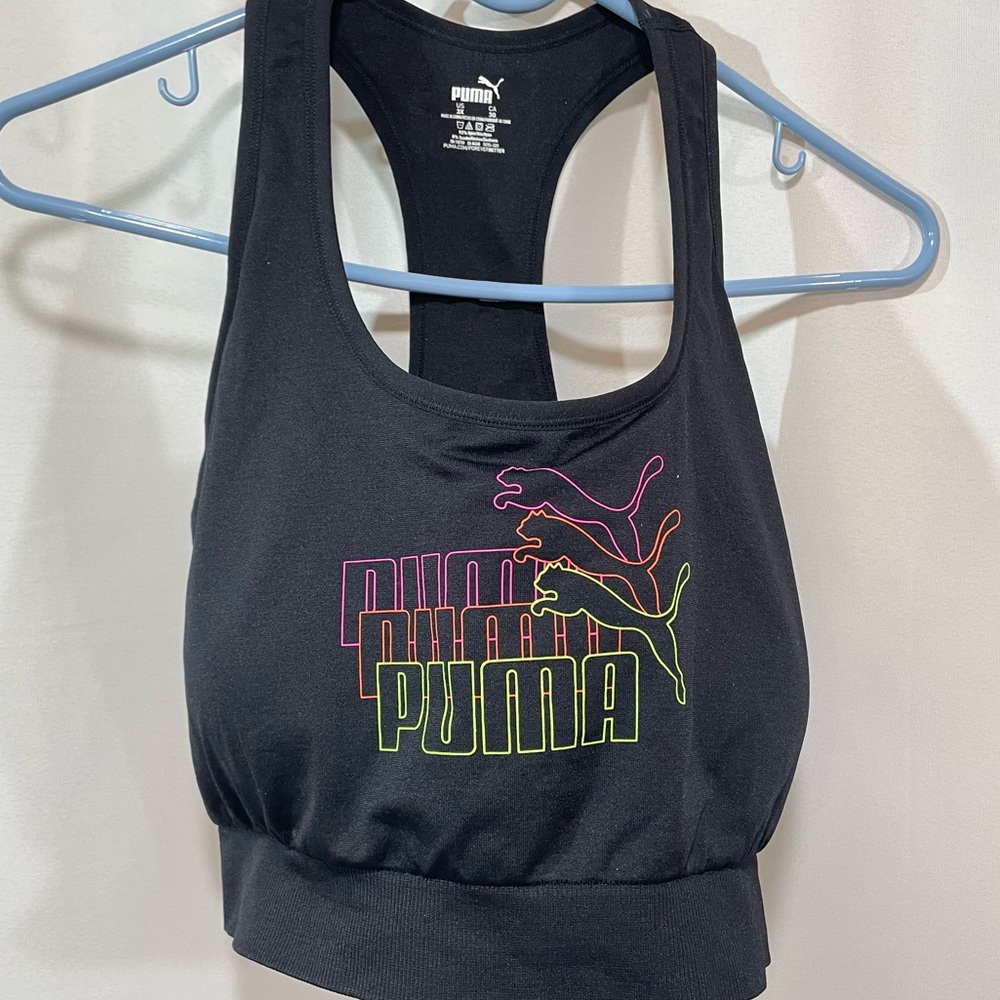 Puma Sports Bra

Women’s 3X

Black with Neon colors spellout Logo

Padded Remove